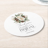 冬のブライダルシャワー ラウンドペーパーコースター (アングル)