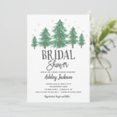 冬のブライダルシャワー 緑豊かな森 招待状 (スタンド正面)