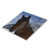 冬のブラウンの馬 タイル (側面)