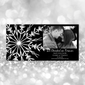 冬のブラックウェディングのスノーフレーク セーブザデート