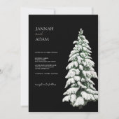 冬のブラックスノークリスマスツリーウェディング 招待状 (正面)