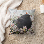 冬のブラックバード クッション (ブランケット)