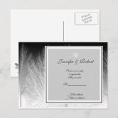 冬のブランチ白黒グレーウェディングRSVP インビテーションポストカード (正面/裏面)