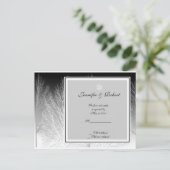 冬のブランチ白黒グレーウェディングRSVP インビテーションポストカード (スタンド正面)