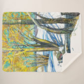 冬のブリッジ水の色絵画の シェルパブランケット (正面(横))