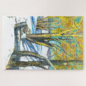 冬のブリッジ水の色絵画の ジグソーパズル (横)