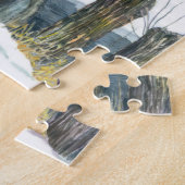 冬のブリッジ水の色絵画の ジグソーパズル (側面)