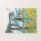 冬のブリッジ水の色絵画の ジグソーパズル (横)