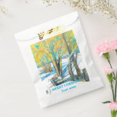 冬のブリッジ水の色絵画の フェイバーバッグ (封をした状態)