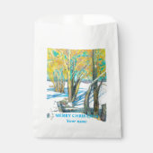 冬のブリッジ水の色絵画の フェイバーバッグ (正面)