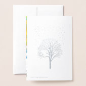 冬のブリッジ水の色絵画の 箔カード (裏面封筒付き)