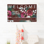 冬のブルゴーニュクリスマス企業のパーティーへようこそ 横断幕 (インサイチュ)