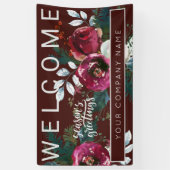 冬のブルゴーニュクリスマス企業のパーティーへようこそ 横断幕 (縦)