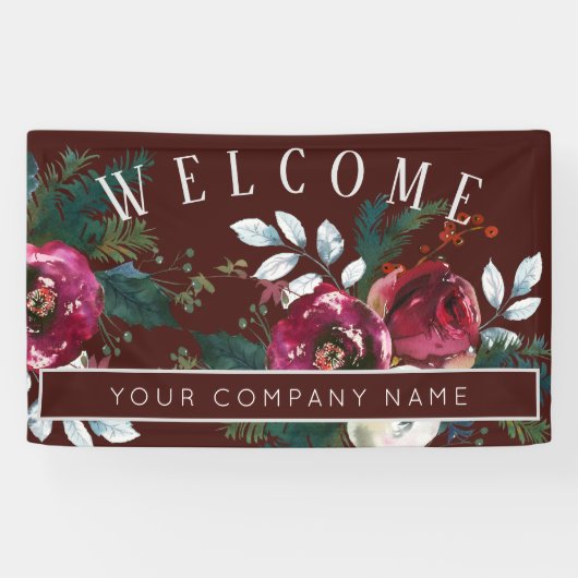 冬のブルゴーニュクリスマス企業のパーティーへようこそ 横断幕 (横)