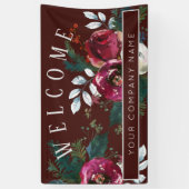 冬のブルゴーニュクリスマス企業のパーティーへようこそ 横断幕 (縦)