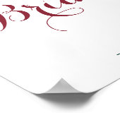 冬のブルゴーニュフローラ水カラーブライダルシャワー ポスター (角)