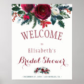 冬のブルゴーニュフローラ水カラーブライダルシャワー ポスター (正面)