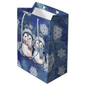 冬のブルーウォーターカラーペンギンスカーフハット ミディアムペーパーバッグ (裏面アングル)