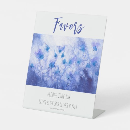 冬のブルーガーデンの好意 台座サイン (正面)