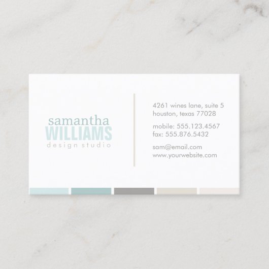 冬のブルース色のブロック 名刺 (正面)