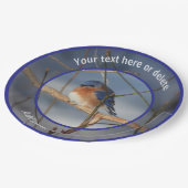 冬のブルーバードパーソナライズされたパーティー ペーパープレート (アングル)