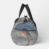 冬のブルーバード動物のパタパーソナライズされたーン ダッフルバッグ (右)