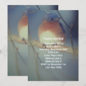 冬のブルーバード動物パーティー 招待状 (正面/裏面)