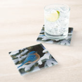 冬のブルーバード ガラスコースター (アングル)