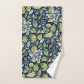 冬のブルーフローラ バスタオルセット (ハンドタオル)