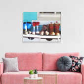 冬のブーツが一列に – Martha's Vineyard キャンバスプリント (インサイチュ (リビング))