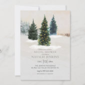 冬のブ素朴ライダルシャワー招待 招待状 (正面)