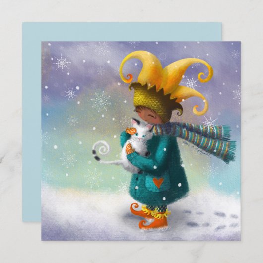 冬のプリンセスと猫 (正面/裏面)