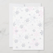 冬のプリンセスの第1誕生日の招待状のグリッター 招待状 (裏面)