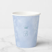 冬のプリンセスパーティー  |アイスブルー&金ゴールド城  紙コップ (裏面)