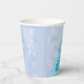 冬のプリンセスパーティー  |アイスブルー&金ゴールド城  紙コップ (右)