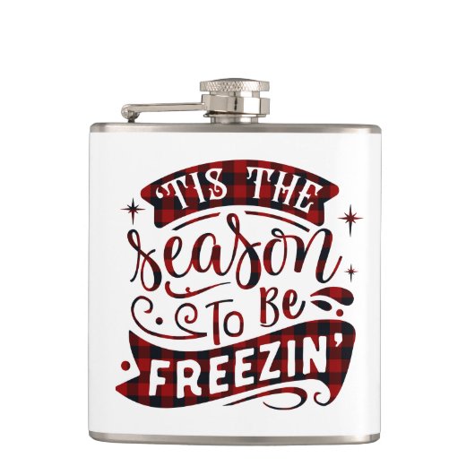 冬のプレイドはフリージンになるシーズンおもしろい フラスク (正面)