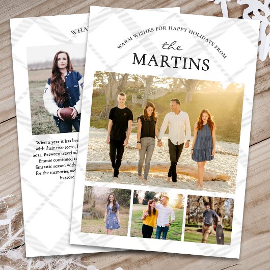 冬のプレイド家族数々の写真コラージュの思い出 シーズンカード