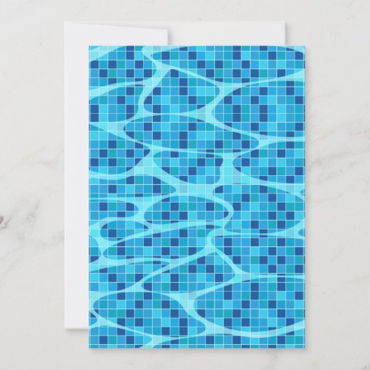 冬のプールの誕生日パーティー 招待状 (裏面)