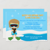 冬のプールパーティーの招待状 招待状 (正面/裏面)