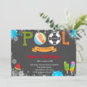 冬のプールパーティーテーマの招待 招待状 (スタンド正面)