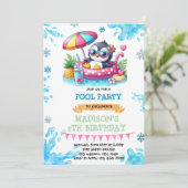 冬のプールペンギンパーティーの招待状 招待状 (スタンド正面)