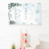 冬のベイビーシャワーのお出迎えバナー 横断幕 (インサイチュ)