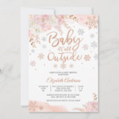 冬のベイビーシャワーのお誘い 招待状 (正面)