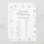 冬のベイビーシャワーのゲーム（解答付き） ５ｘ７サイズ 招待状 (正面/裏面)