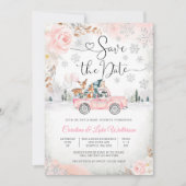 冬のベイビーシャワー招待状 セーブ・ザ・デート 招待状 (正面)