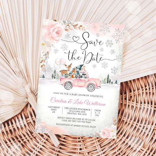冬のベイビーシャワー招待状 セーブ・ザ・デート 招待状