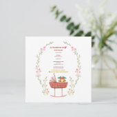 冬のベイビーシャワー招待状 - 小さな幸せの贈り物 シーズンカード (スタンド正面)