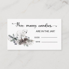 冬のベイビーシャワー　お菓子の数を当てて！封入カード エンクロージャーカード