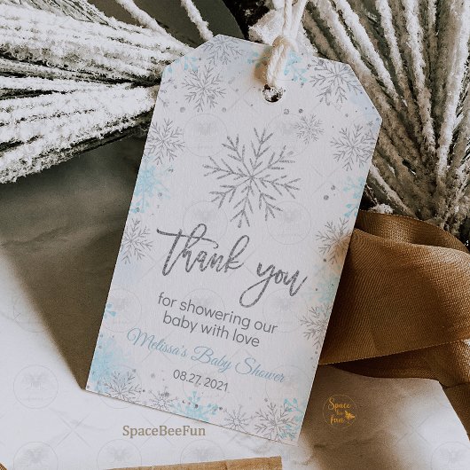 冬のベイビーシャワー　外は寒い ギフトタグ