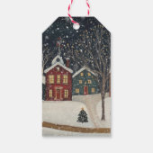 冬のベイビーシャワー 感謝の気持ちを込めて 雪の村のギフトタグ ギフトタグ (裏面)